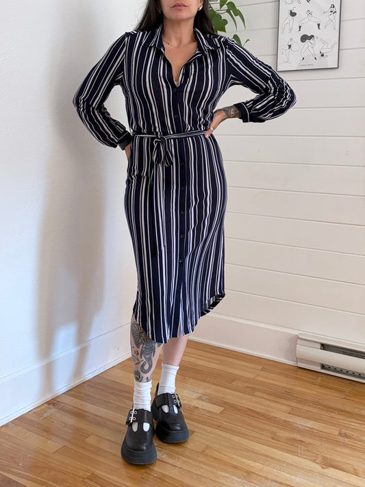 Onze Montreal striped belted dress Small