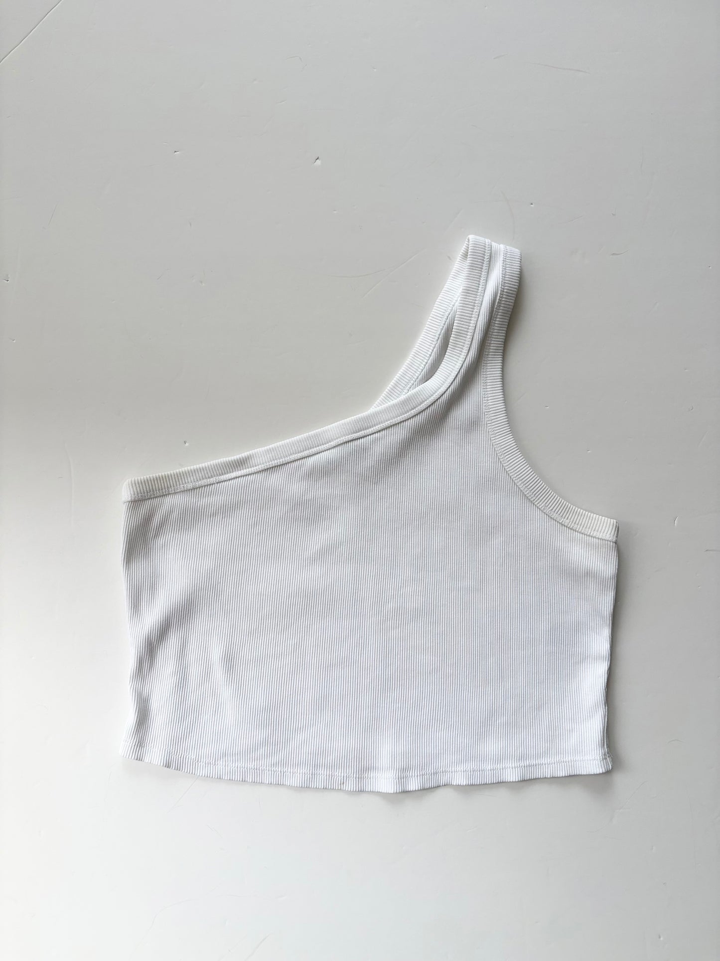 Everlane one shoulder ribbed crop top Large
