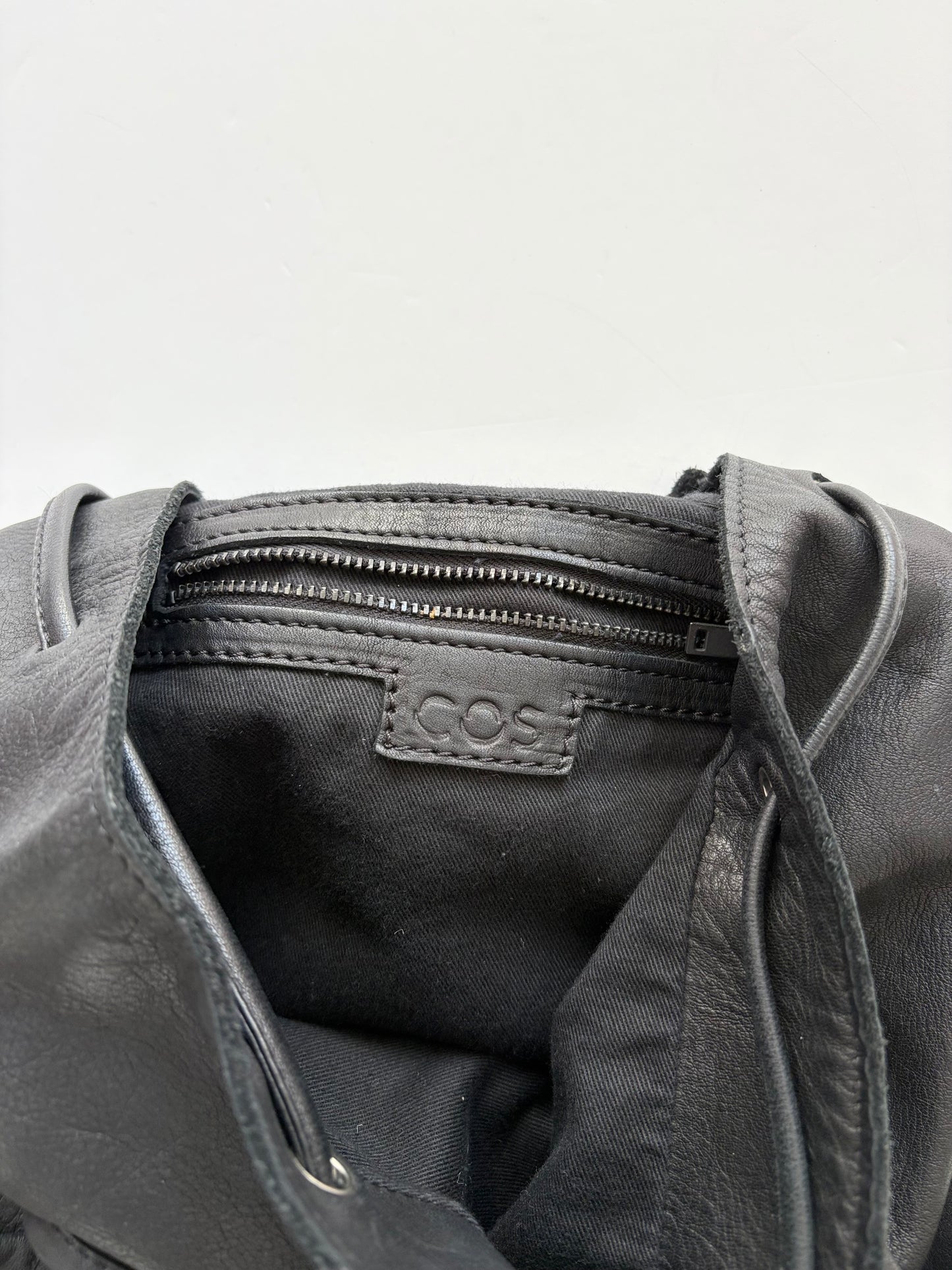 COS unstructured leather backpack