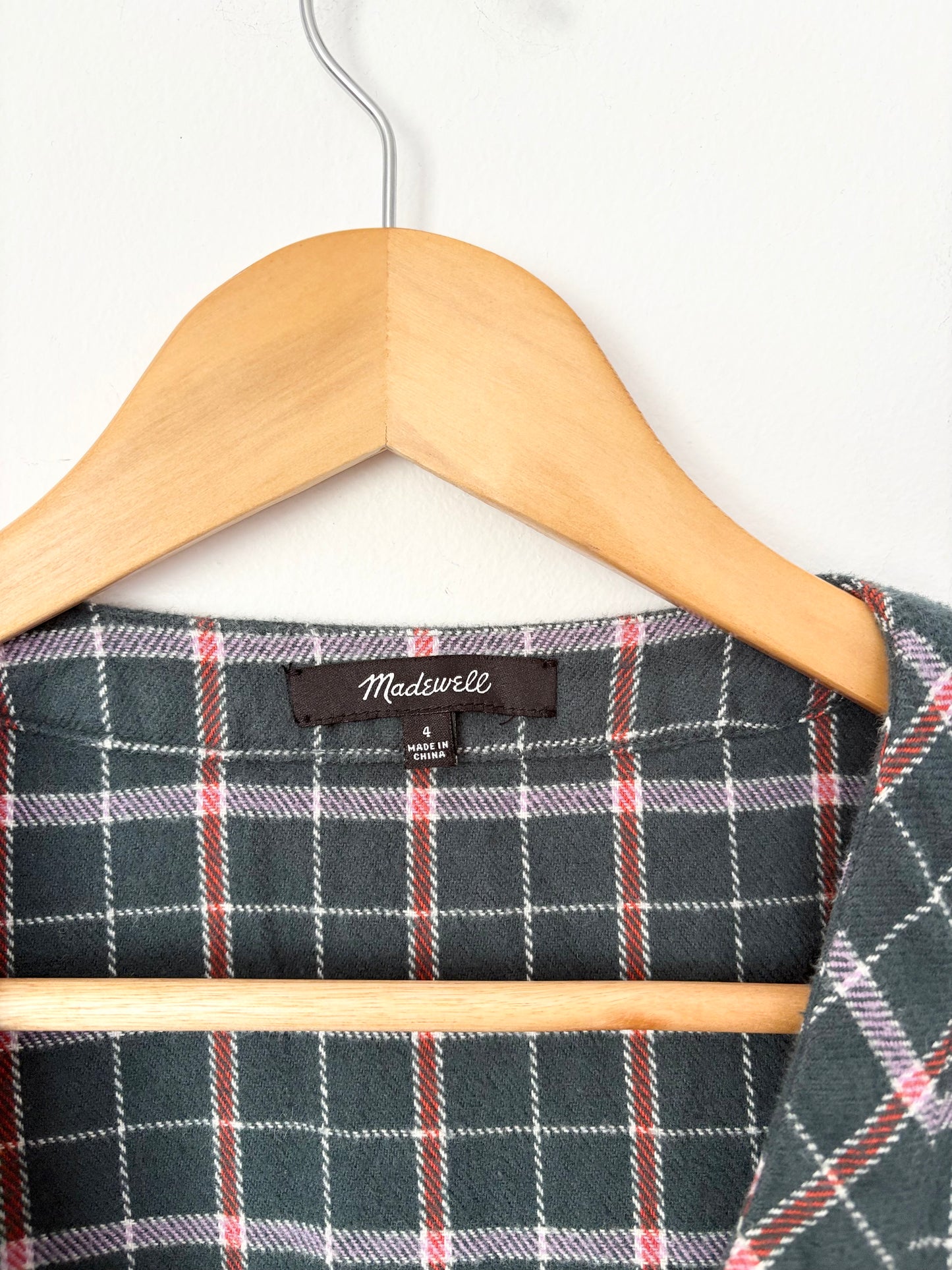 Robe courte Madewell en flanelle à col rond, taille S/M