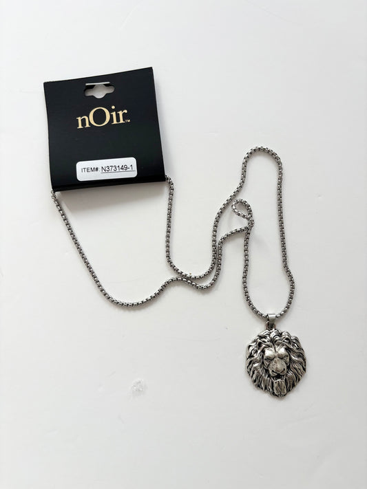 Noir NYC silver lionhead pendant necklack