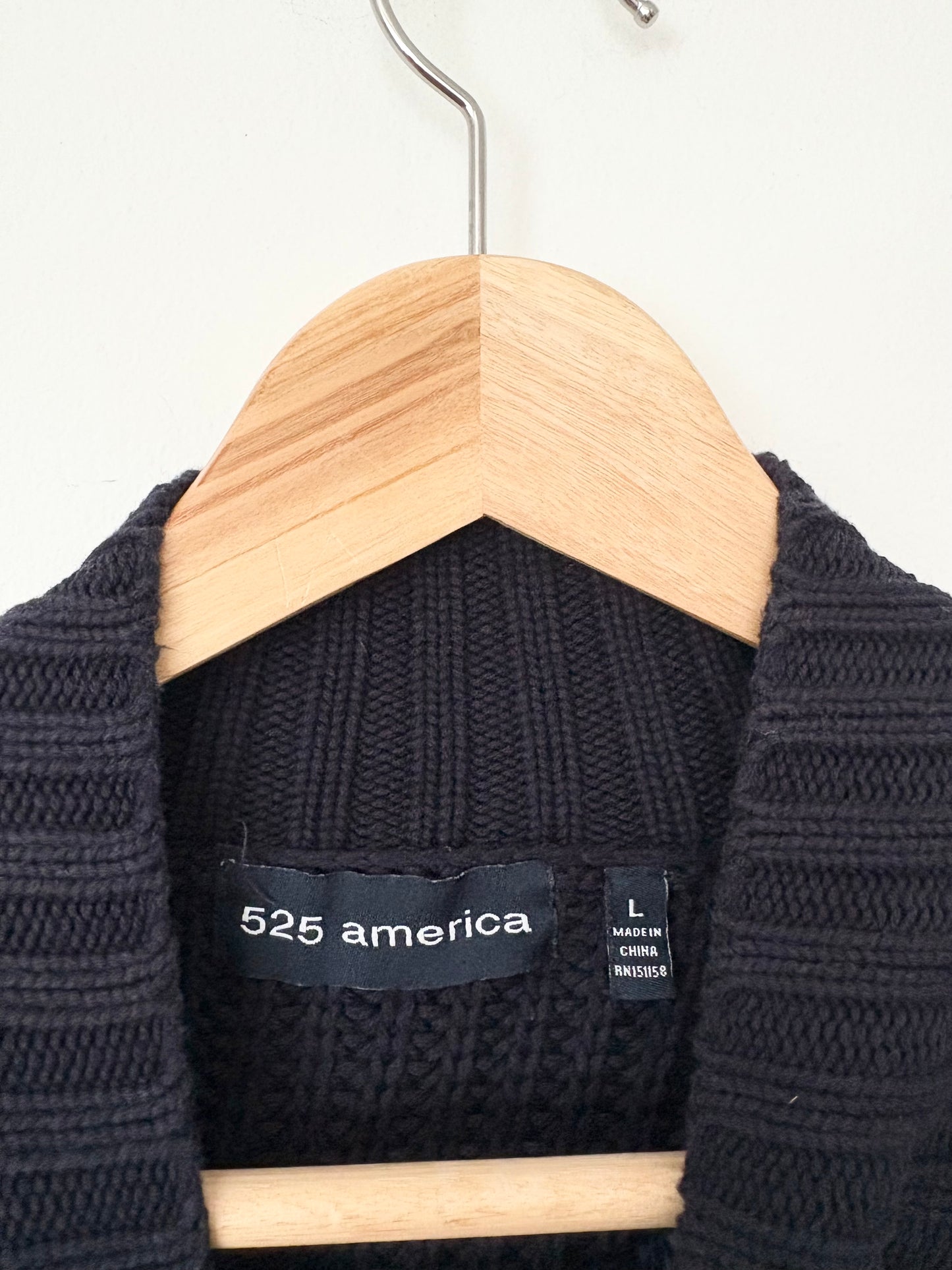 525 America navy cable knit sweater L/XL