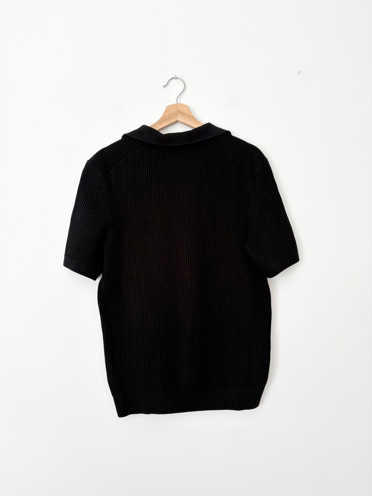 COS textured knitted cotton polo shirt
