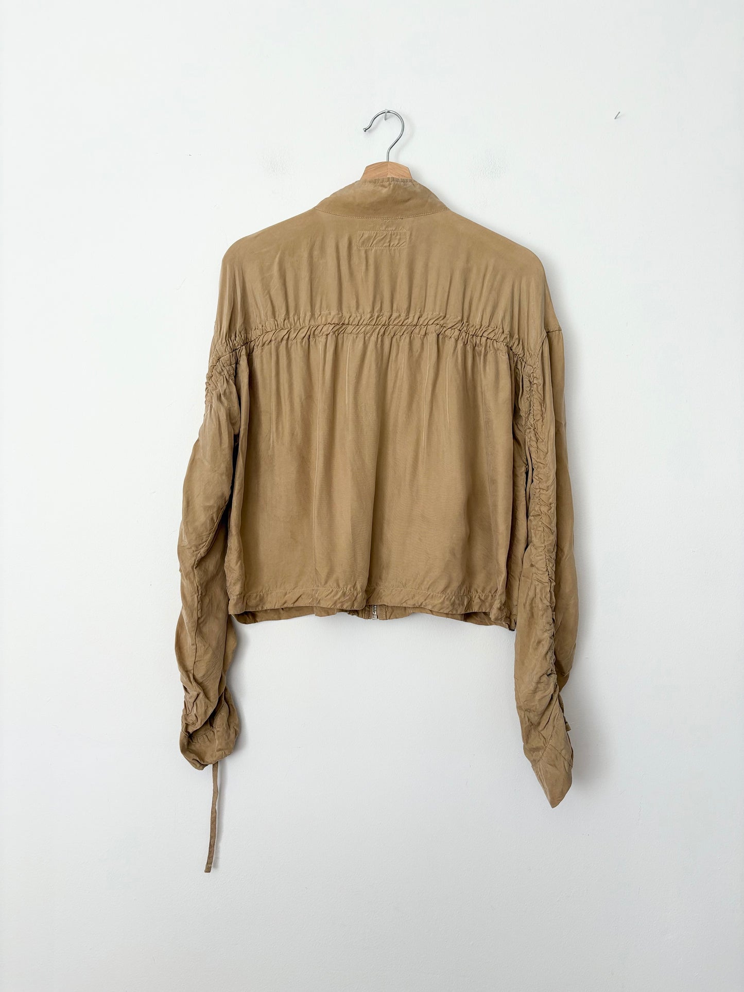 BlankNYC ruched sleeve bomber jacket Medium