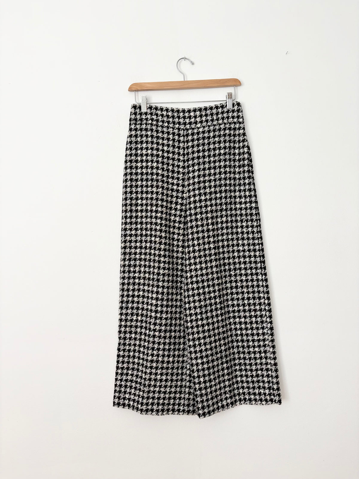 Zara houndstooth wide leg trousers Small