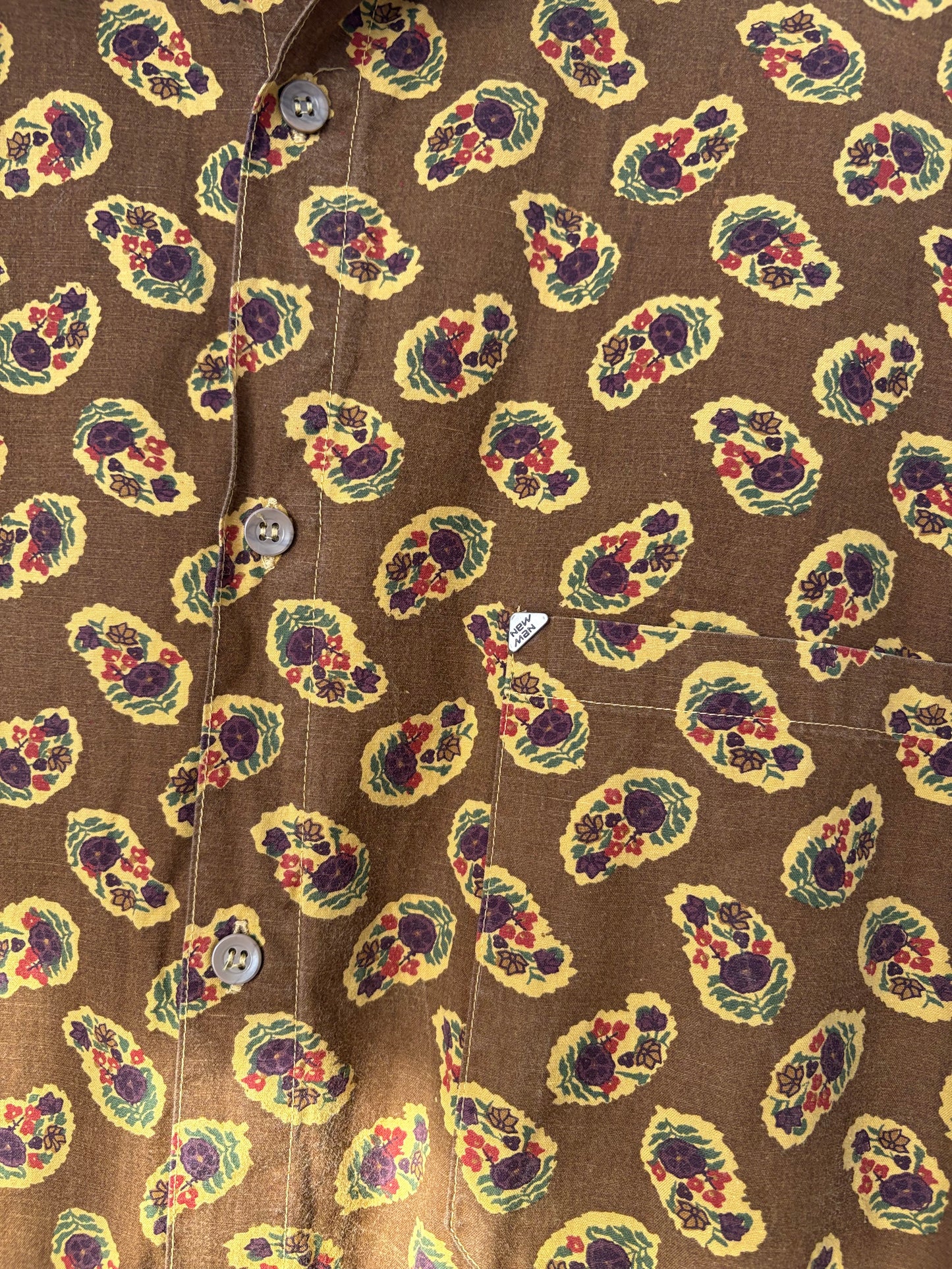 Chemise vintage à motifs cachemire boutonnée L/XL