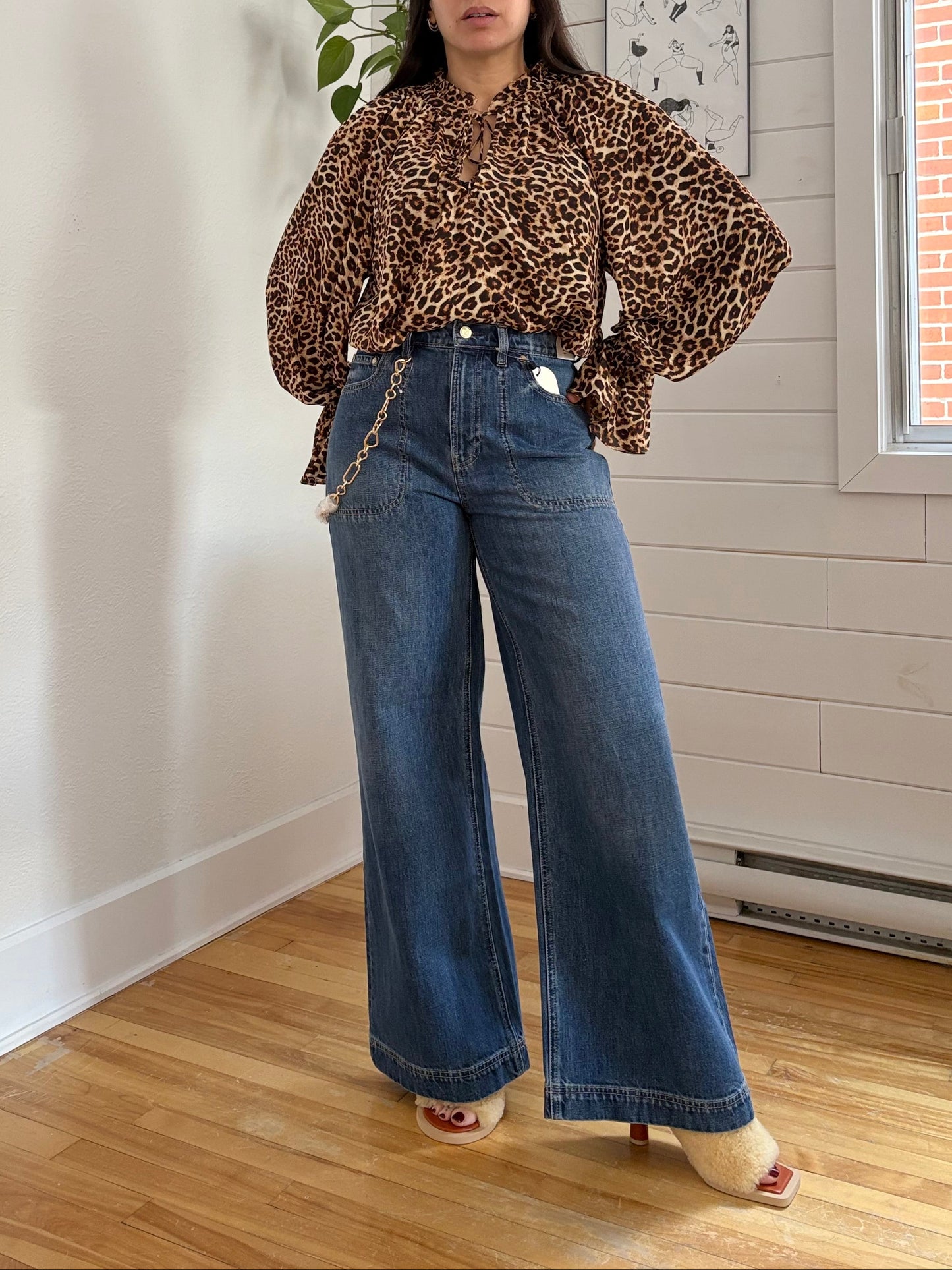 Cult Gaia X GAP wide leg chain jeans W29