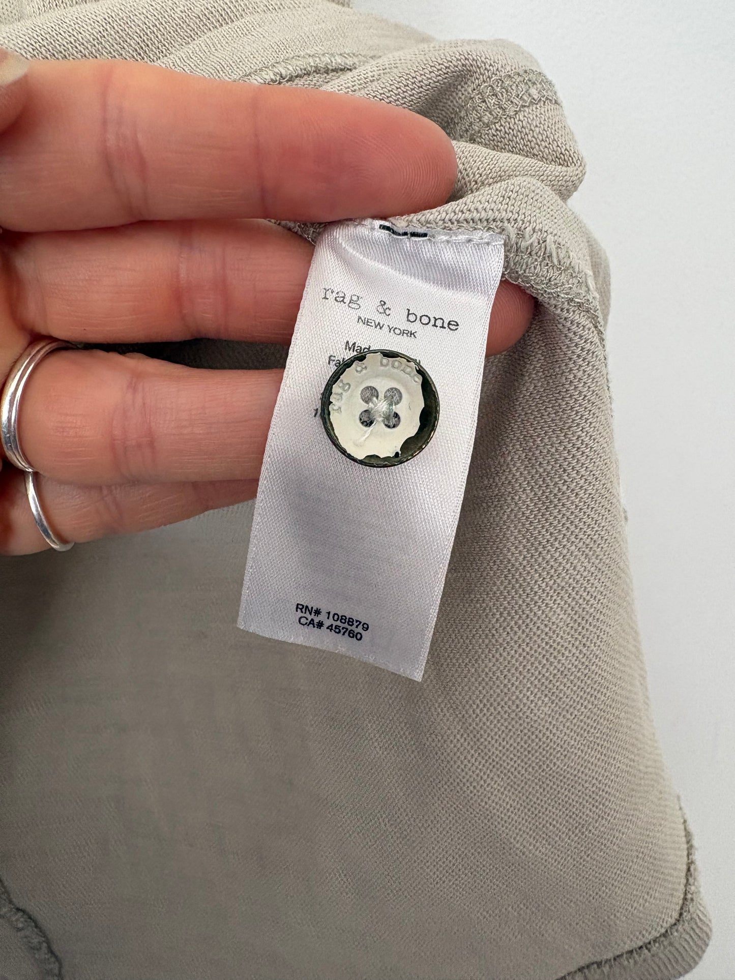 T-shirt henley en coton Rag & Bone, taille L/XL