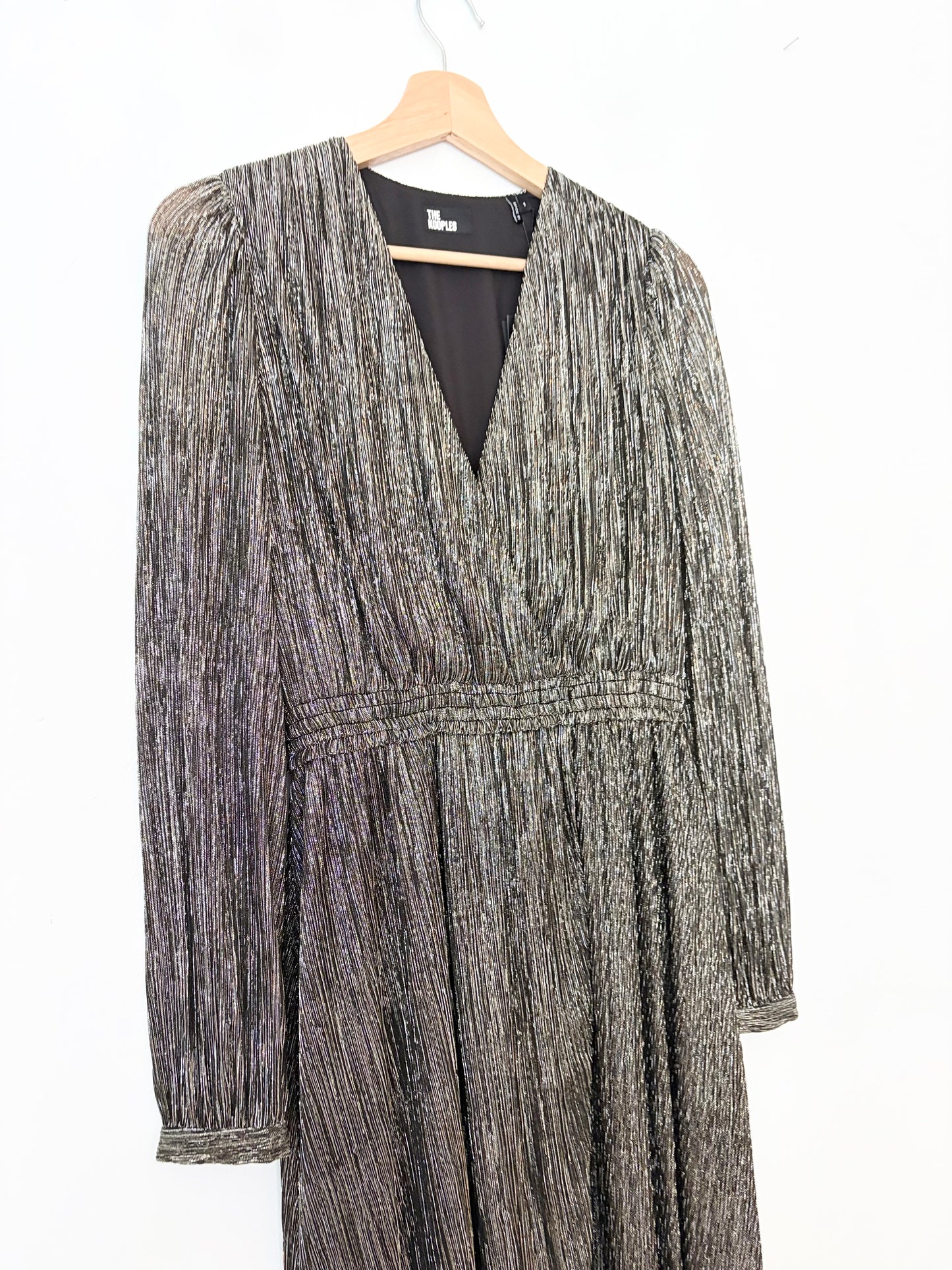 The Kooples pleated metallic dress Small