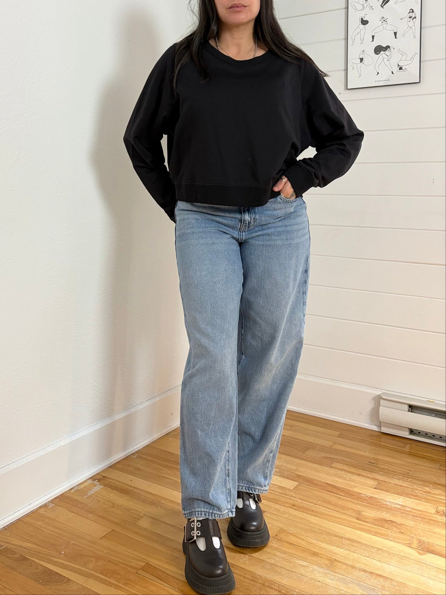 Acne studios mixed media silk blend pullover M/L