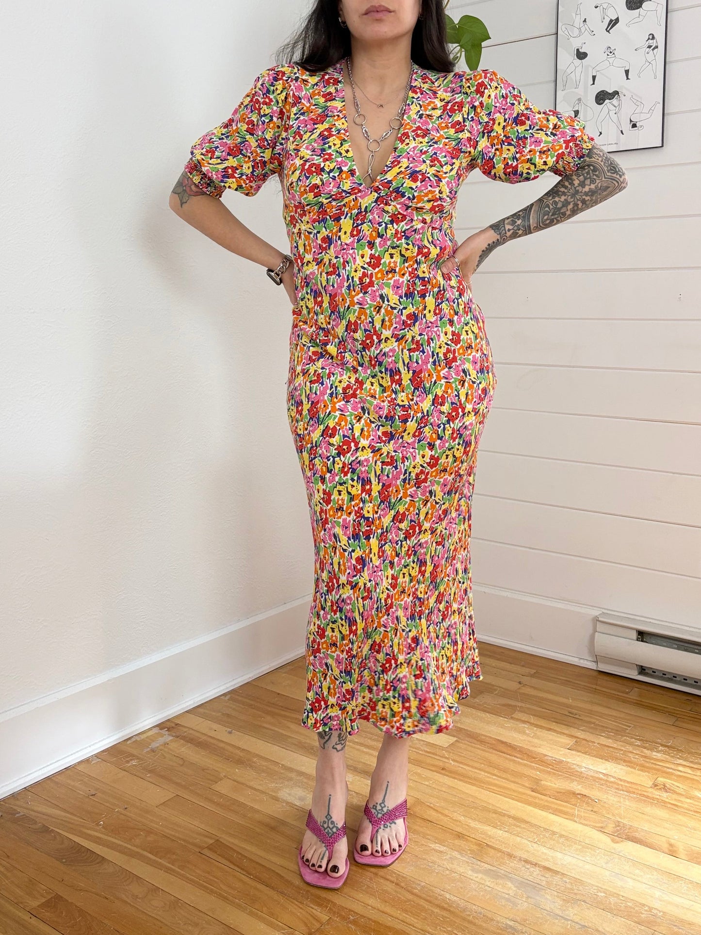 RIXO X Target floral maxi dress Medium