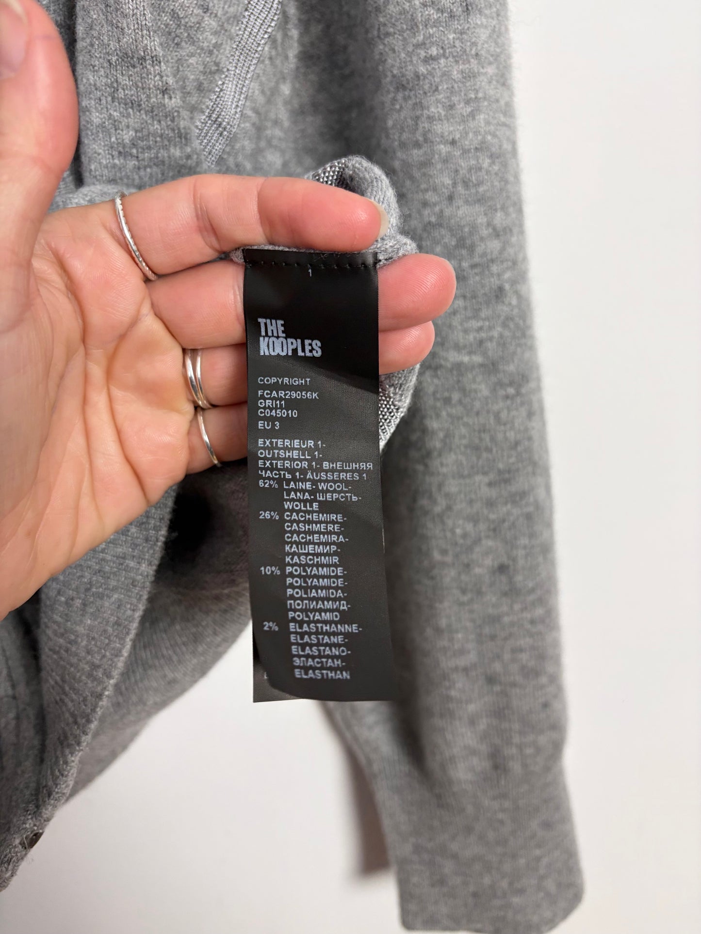 The kooples wool & cashmere zip hoodie M/L