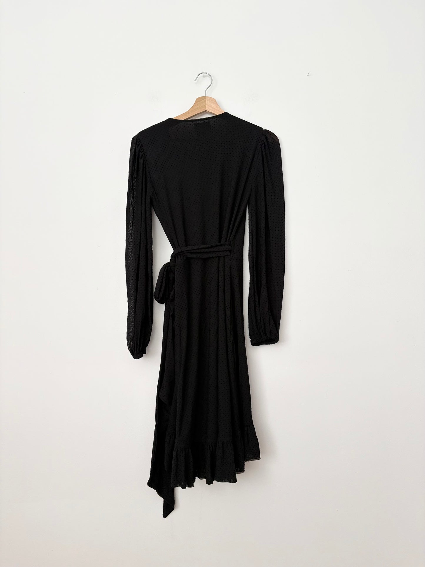 Ganni dot mesh wrap dress XS/S