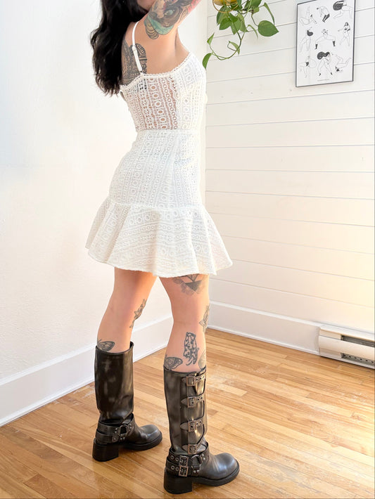 Superdown Del crochet keyhole dress Medium