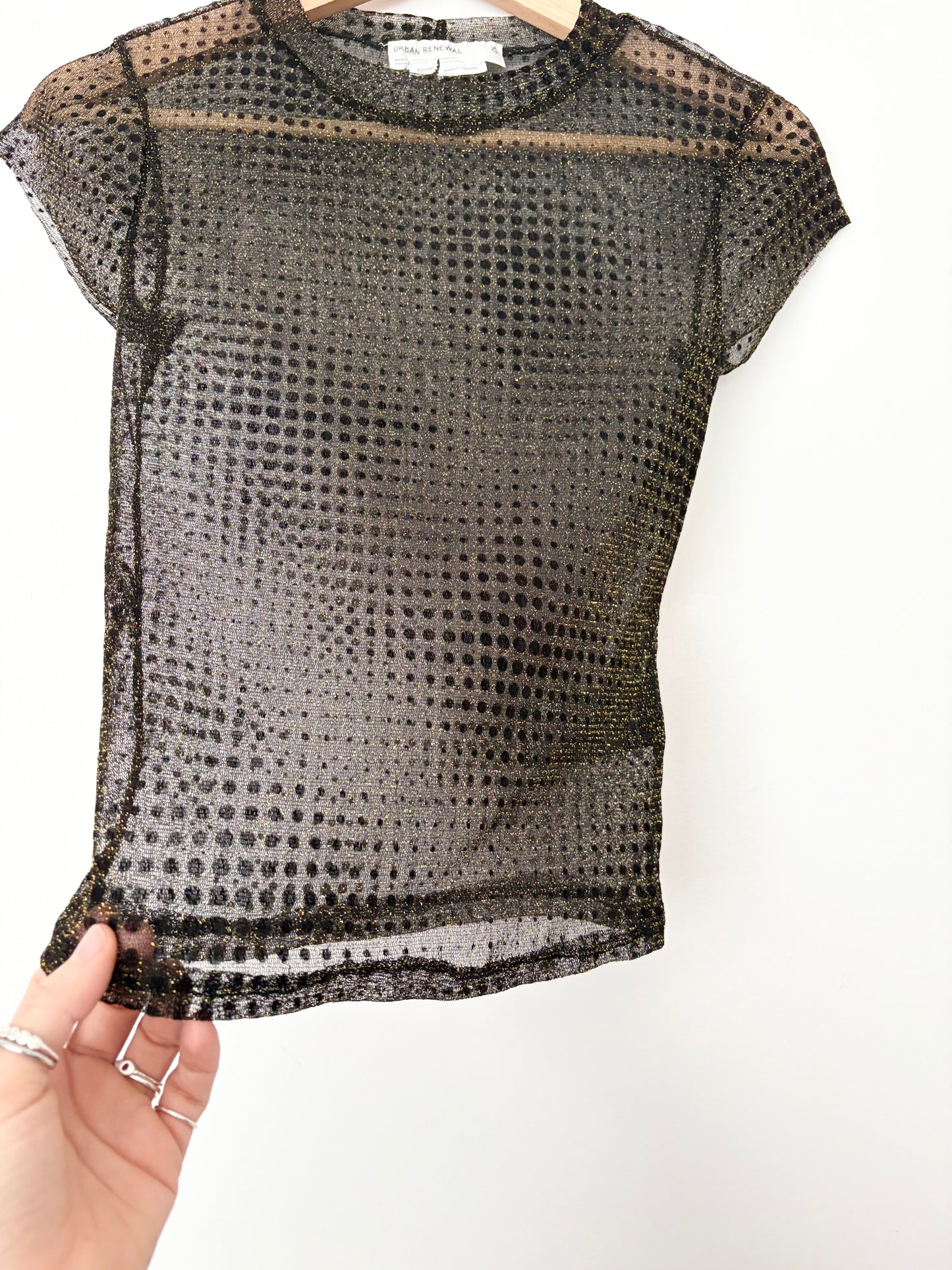 Urban Renewal mesh metallic Tee XS