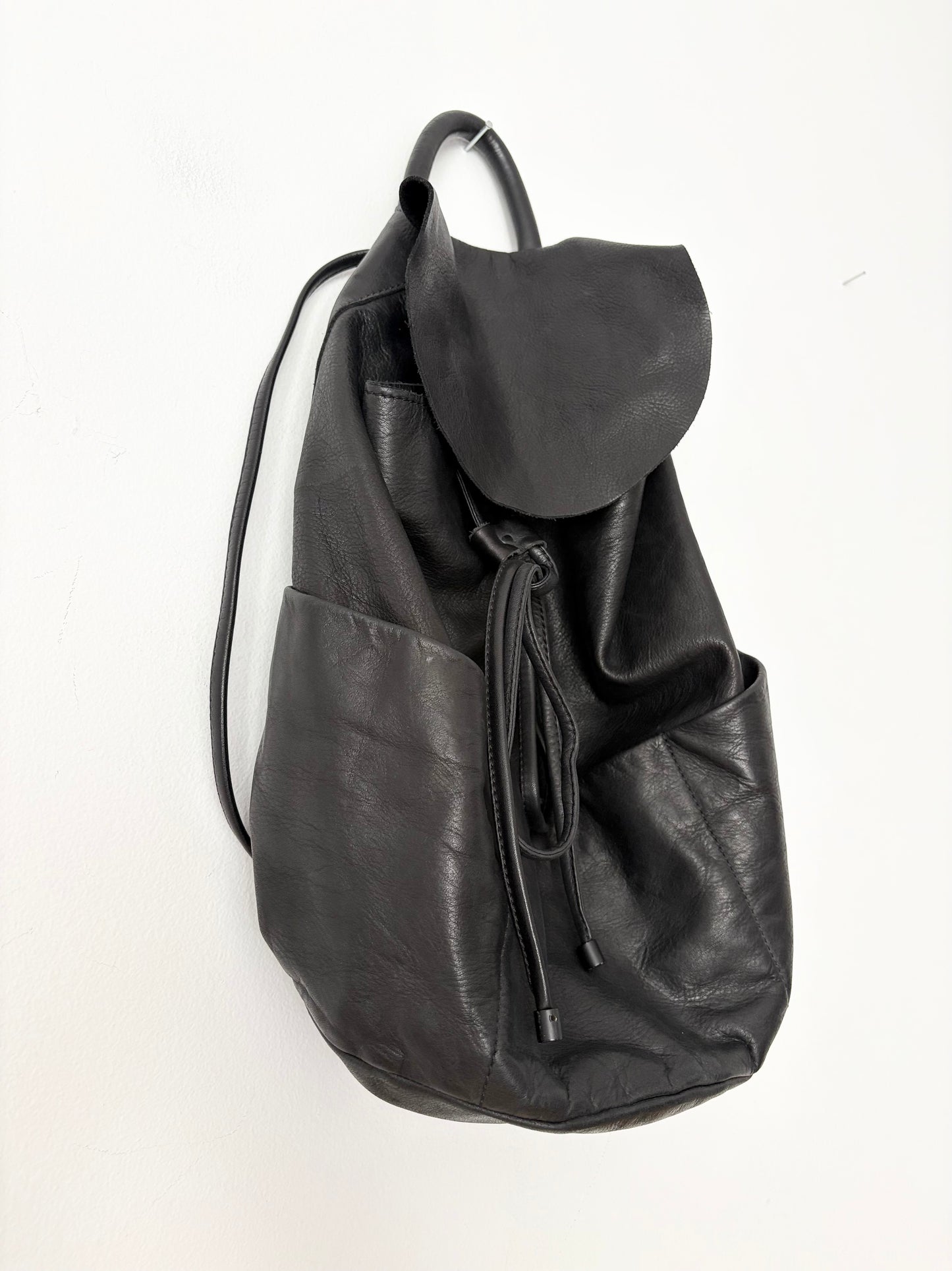COS unstructured leather backpack
