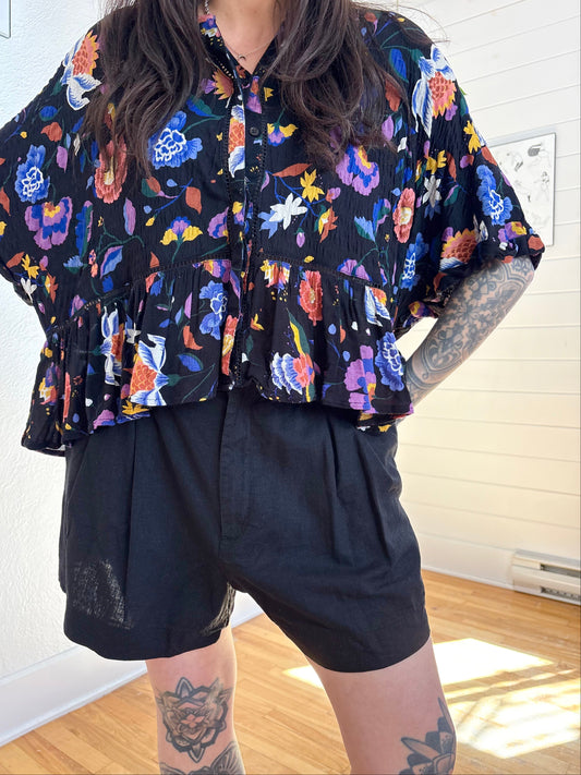 Anthropologie Josie Dolman ruffle blouse Medium