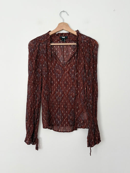 Paige Fia semi sheer blouse XS