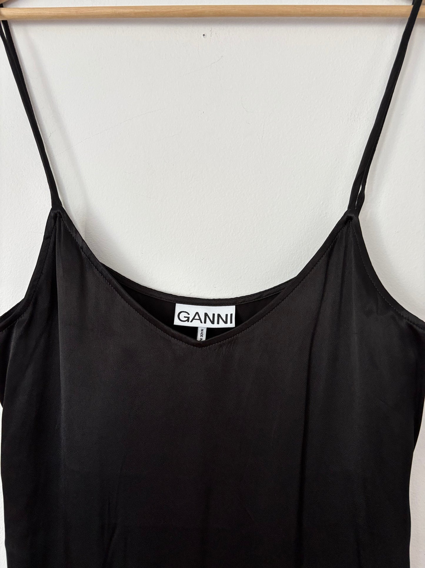 Ganni heavy satin slip dress S/M