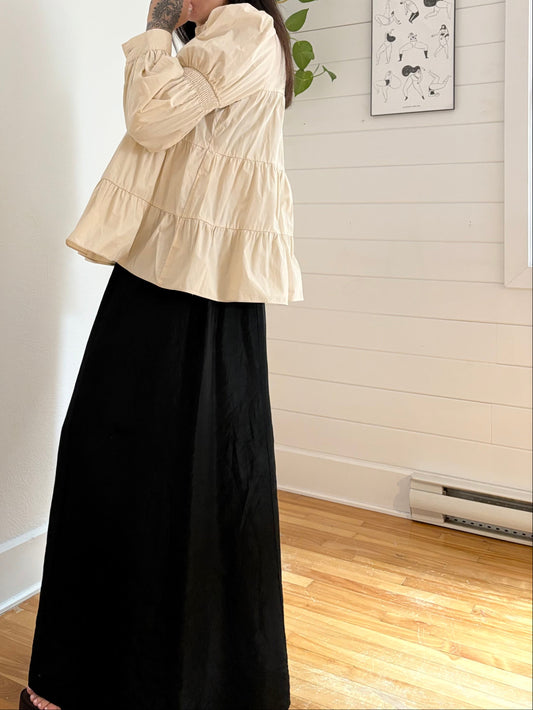 En saison tiered button up blouse Small