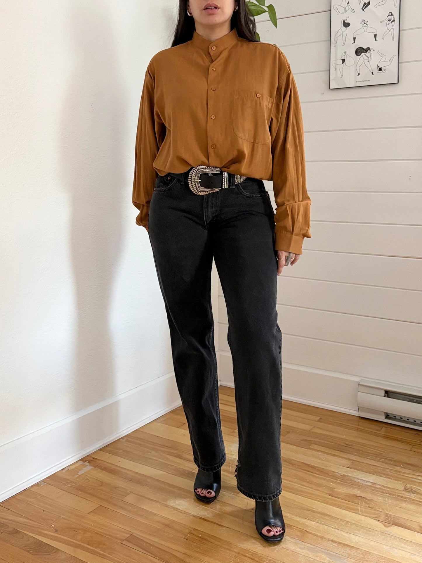 Jean Levi's 550 vintage en denim noir délavé, taille 27/28