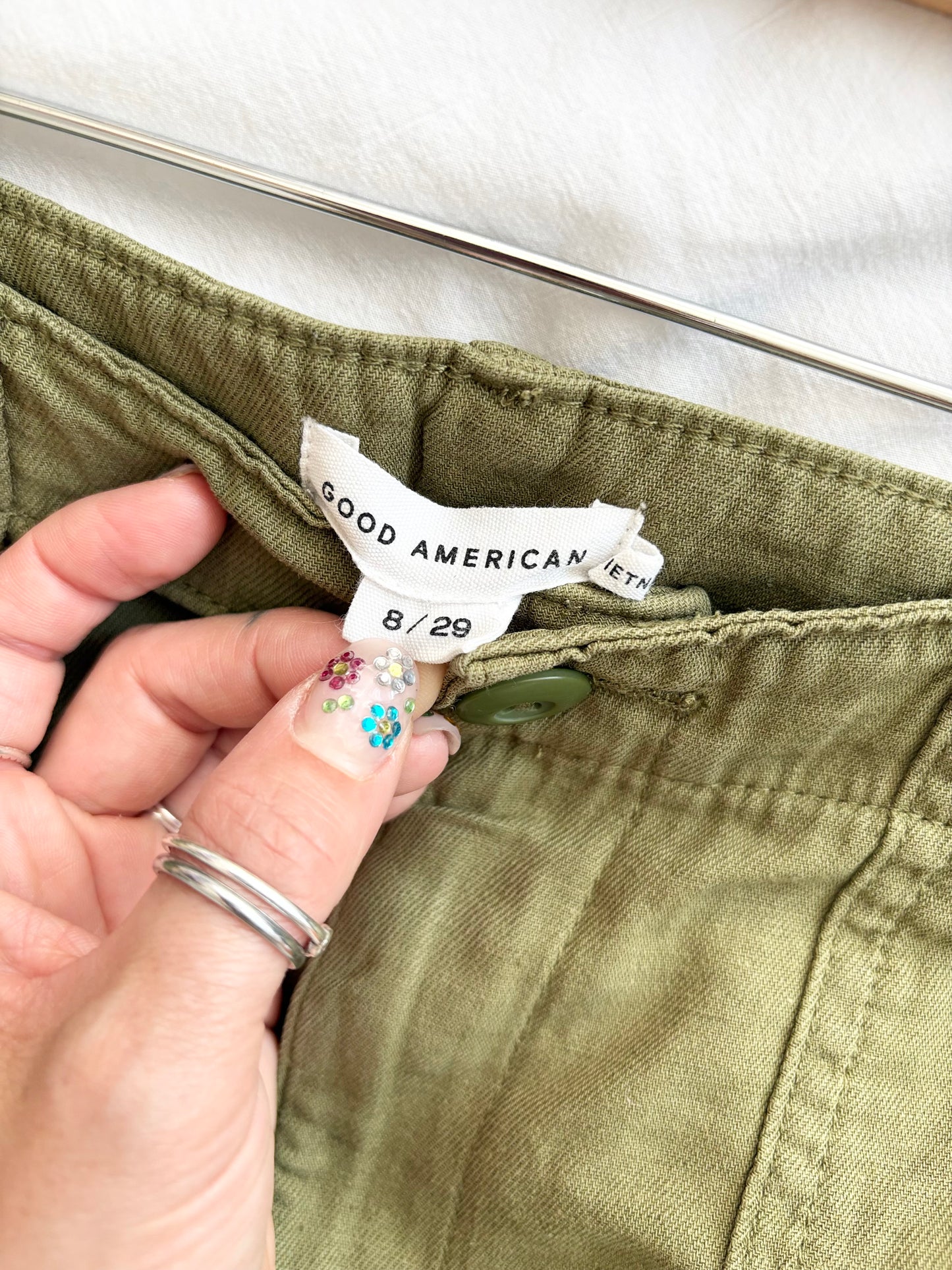 Good American short en lin mélangé léger coupe bermuda W29-31