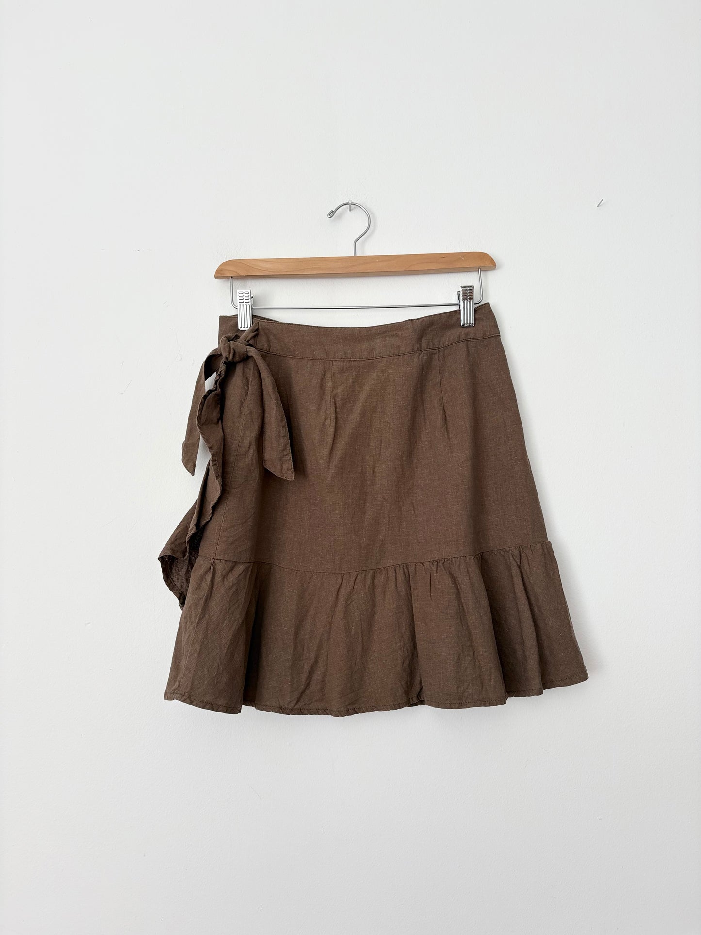 Jupe en mélange de lin volantée Free People taille S