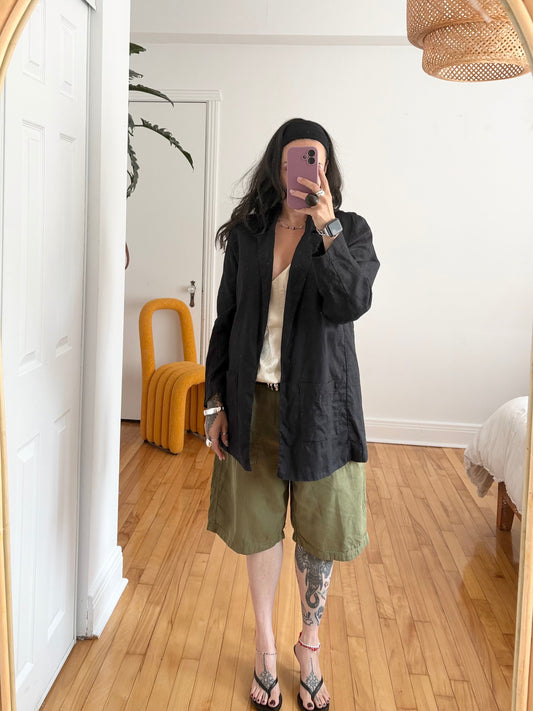 Blazer long en lin biologique Eileen Fisher, taille M