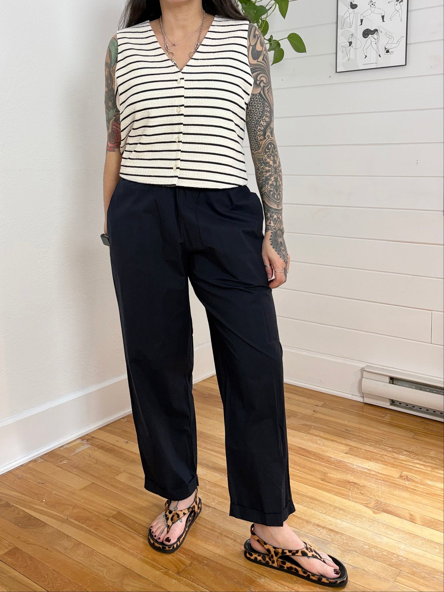 Haver & Blair linen blend stripe vest XL