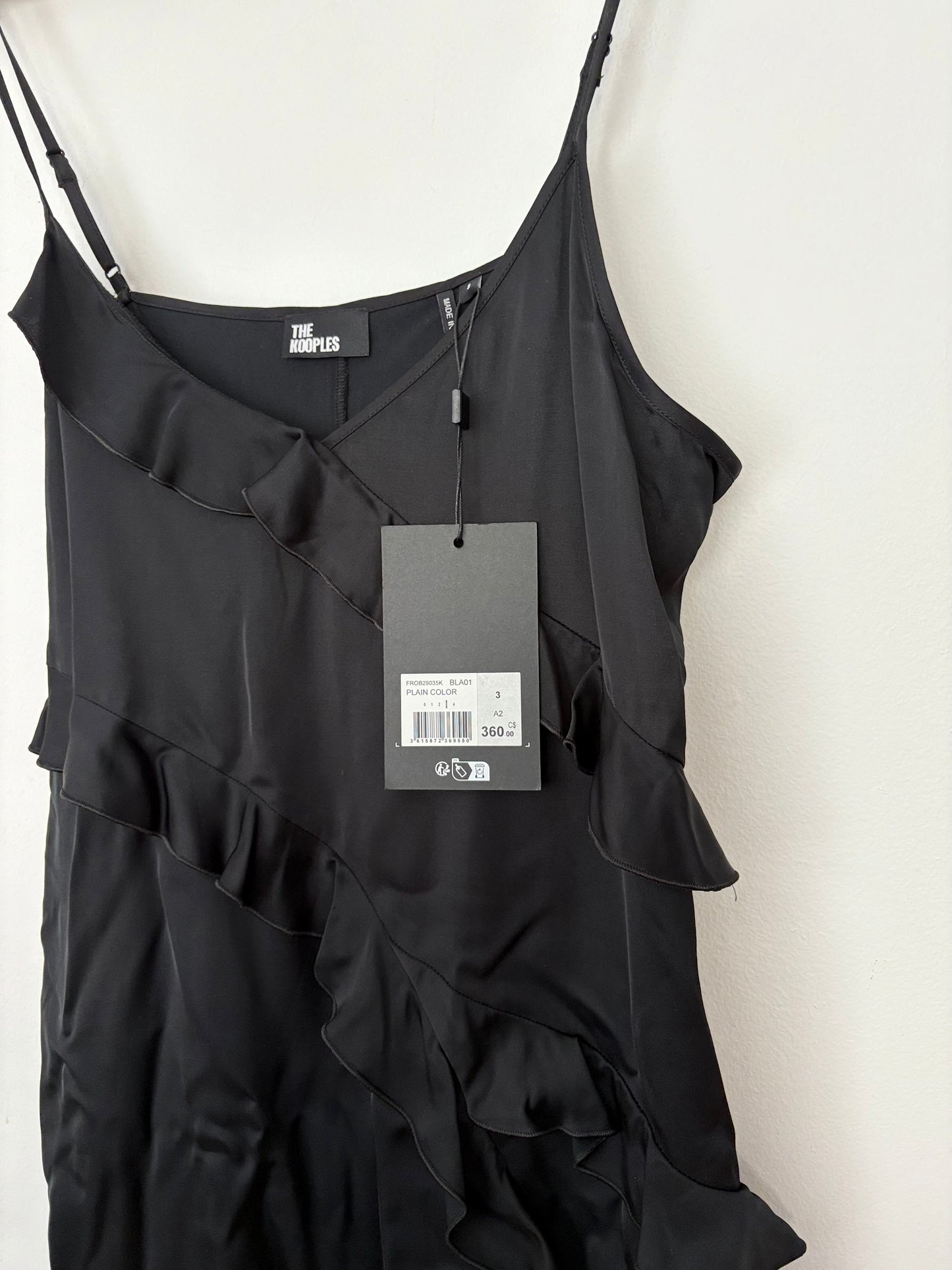 The Kooples ruffled asymmetric woven midi dress M/L