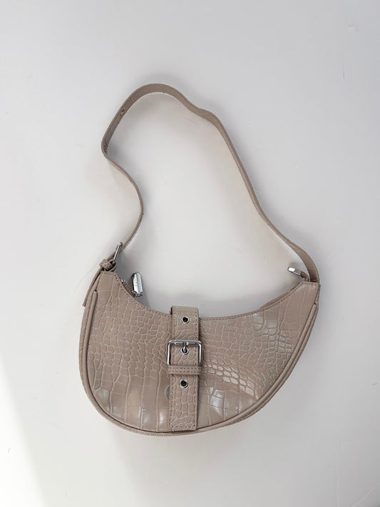 8 other reasons crescent buckle bag in croc