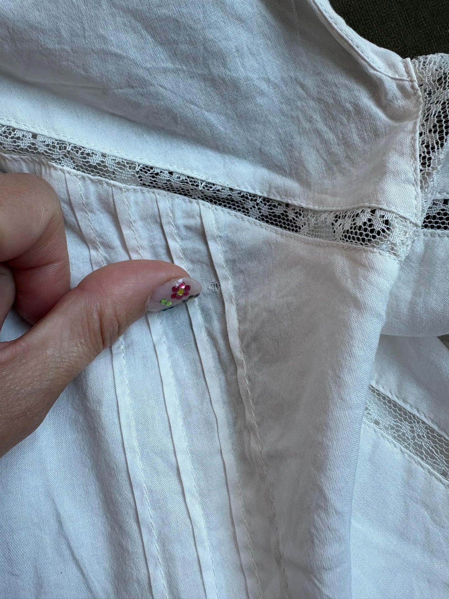 Haut Reformation à bordure en dentelle Taille M