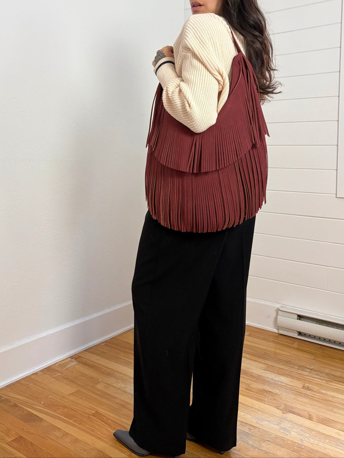 8 other reasons fringe oversized fringe bag