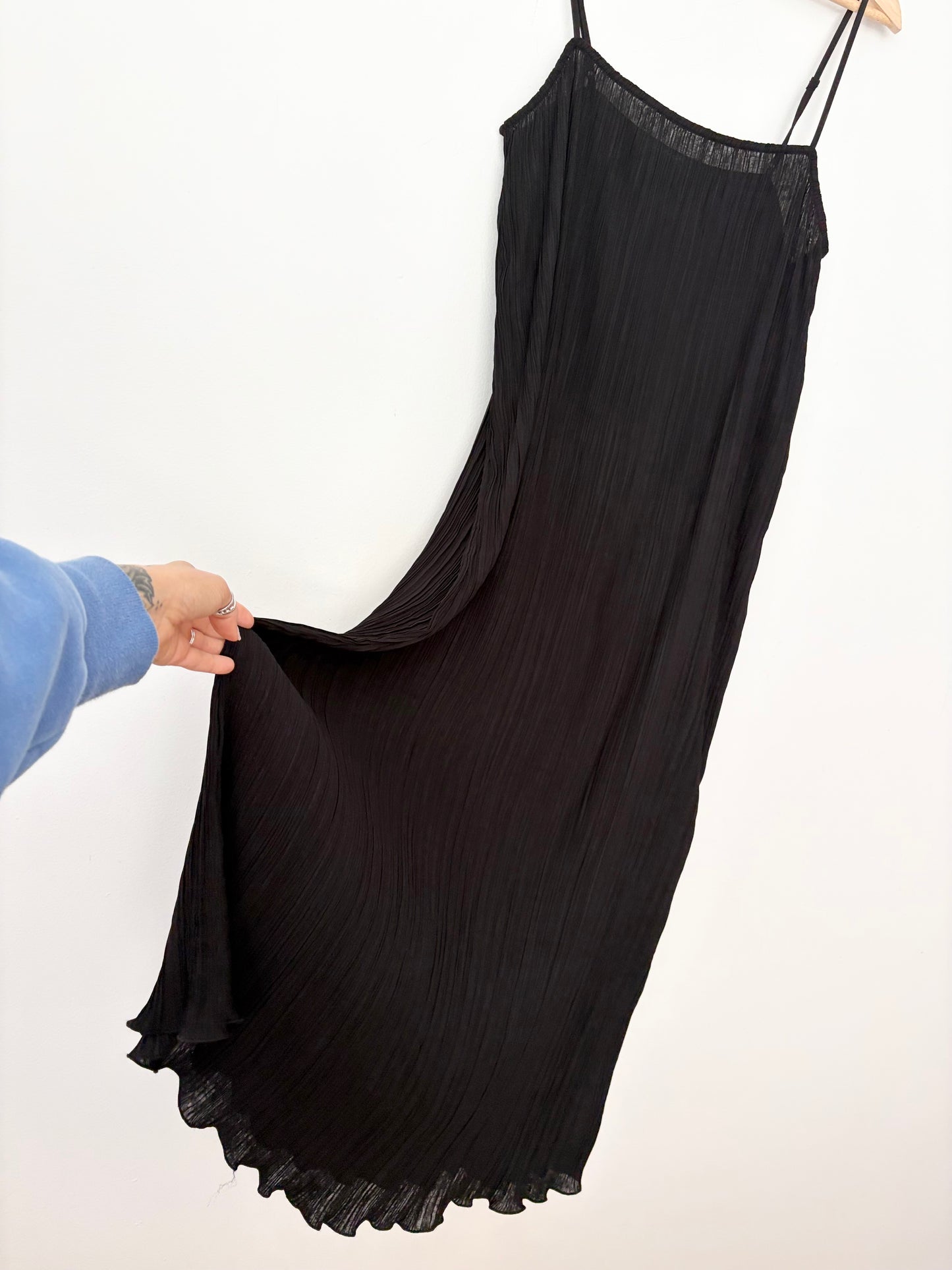 Robe plissée Goldie noire Madewell taille M