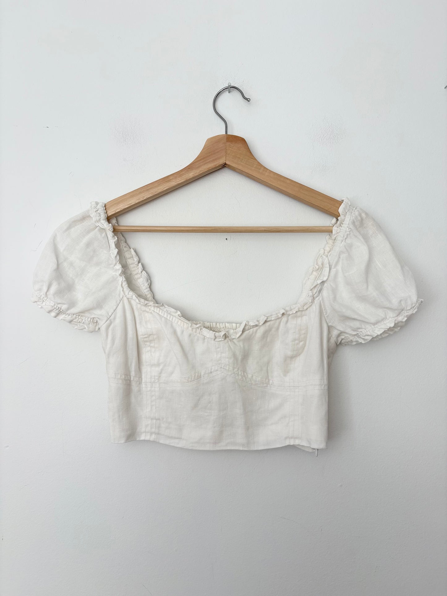 Wilfred Wander linen bustier crop top Small
