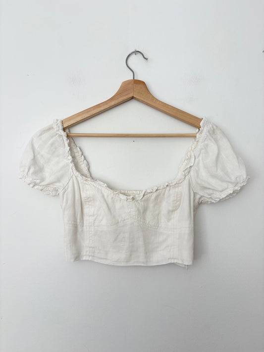 Wilfred Wander linen bustier crop top Small