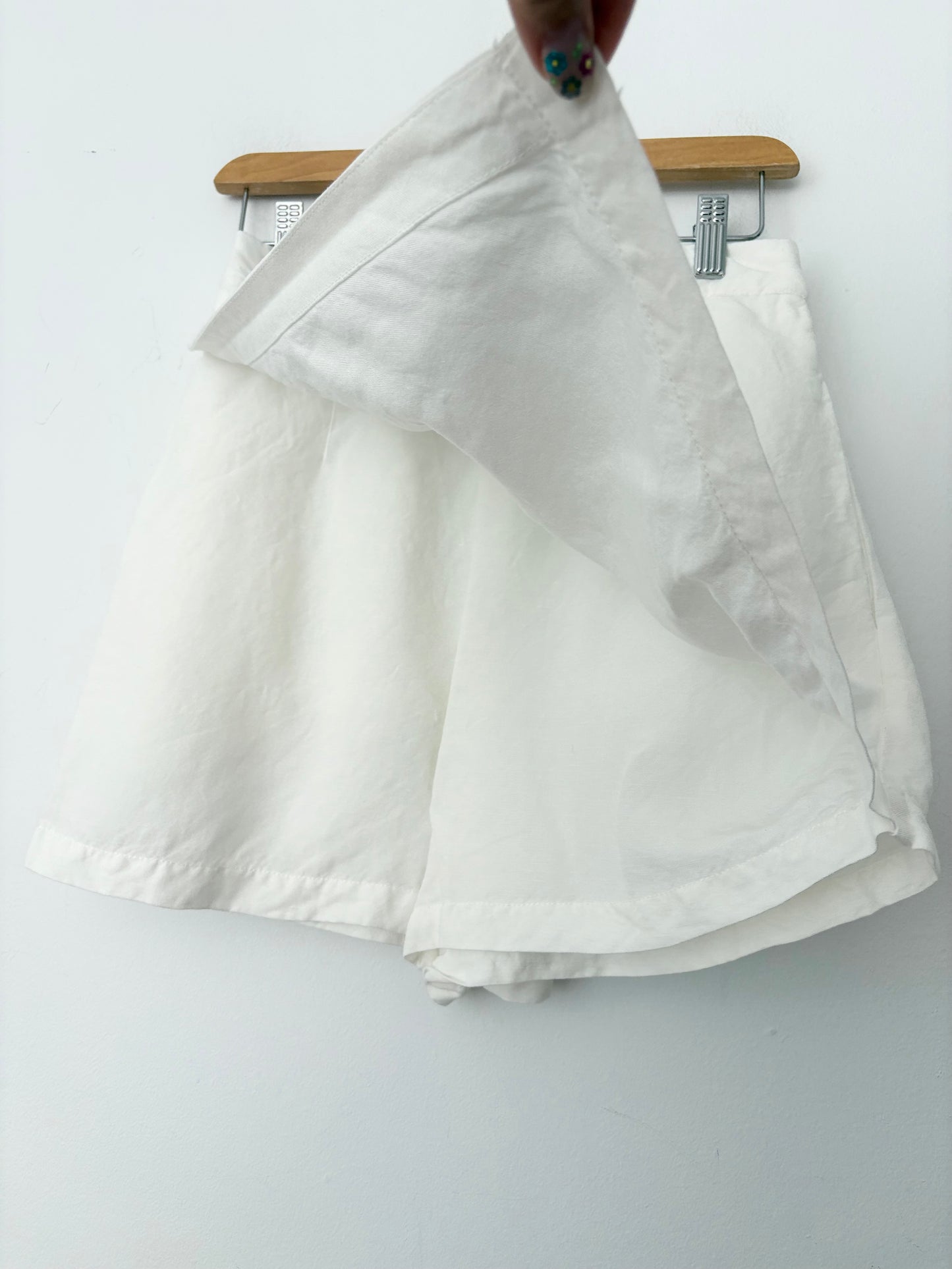 YFB short-jupe en lin blanc Taille S