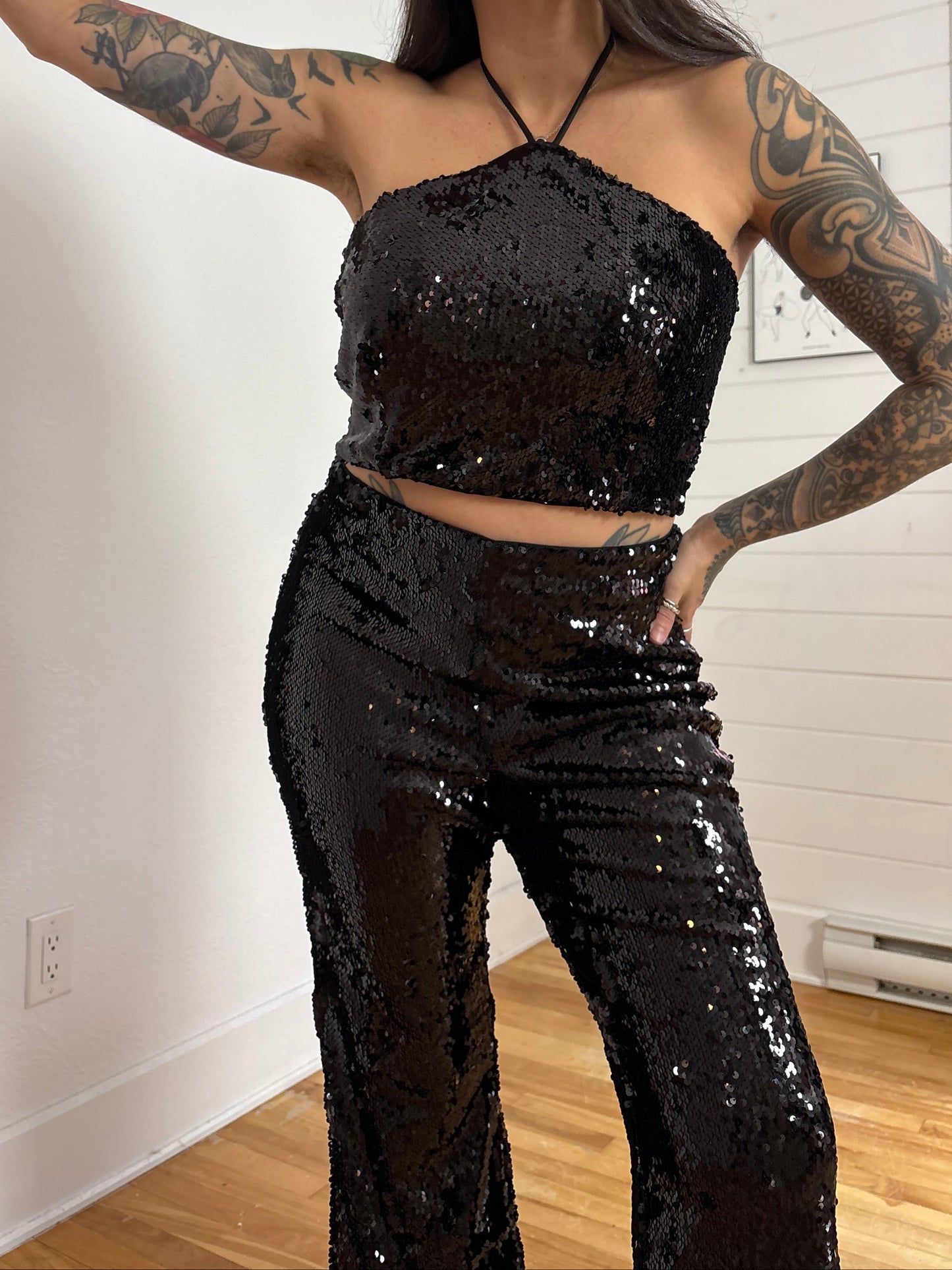 House of Harlow 1960 2 piece sequin set Medium