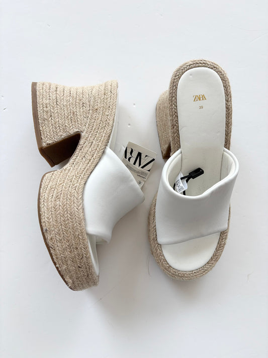 Zara block heel jute sandals EUR39