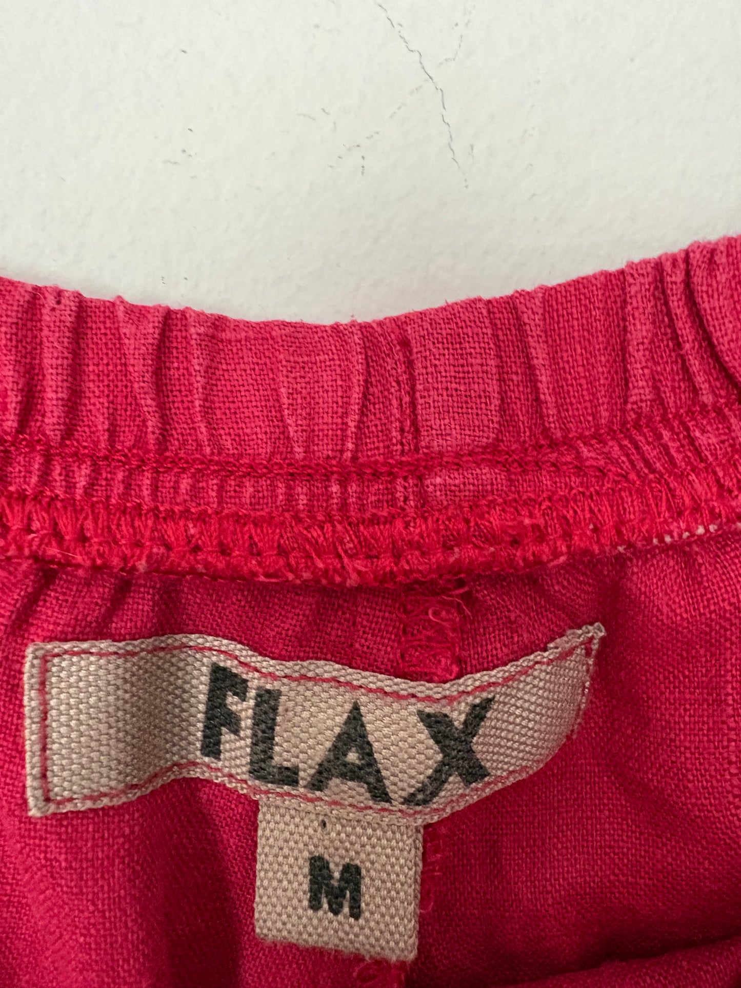 FLAX hot pink linen wide leg pants M/L