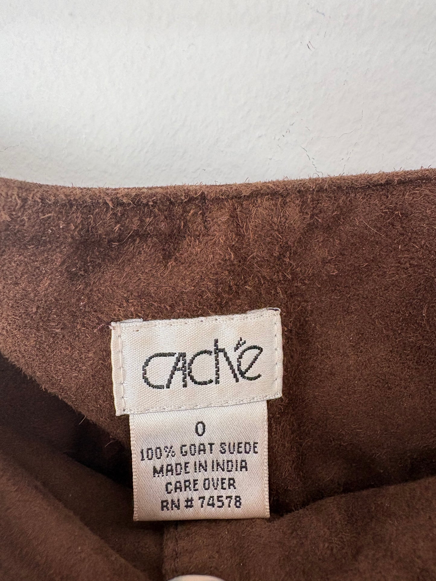 Pantalon évasé en daim style western taille basse Vintage Cache, taille XS