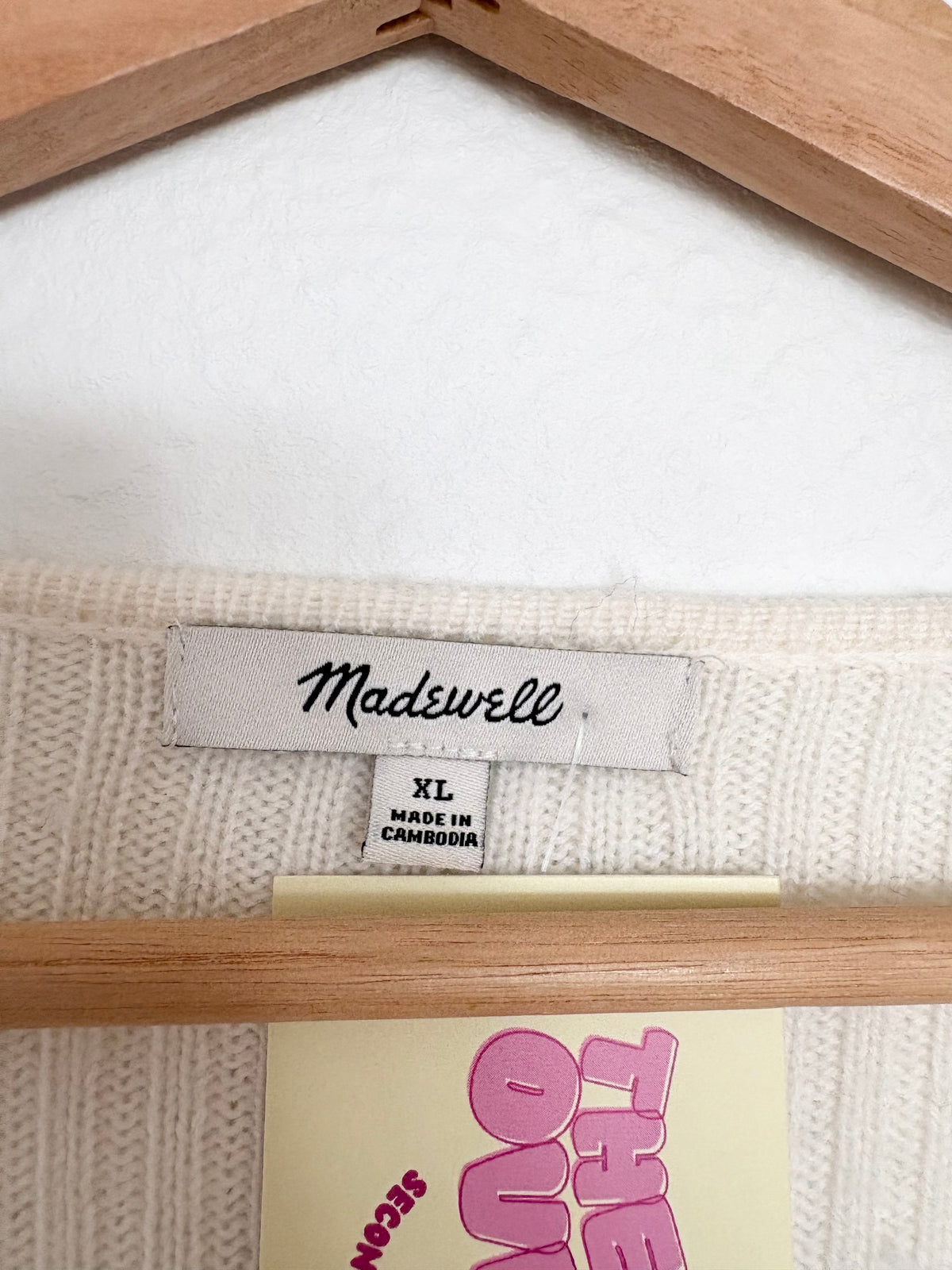 Madewell ribbed V neck sweater in merino wool XL