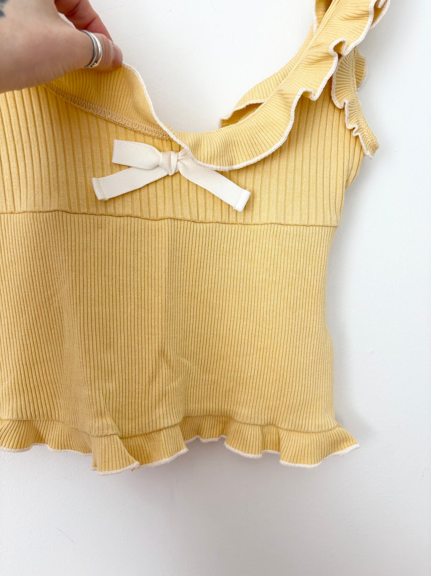 Kimchi blue Darya bow ruffle tank top Small