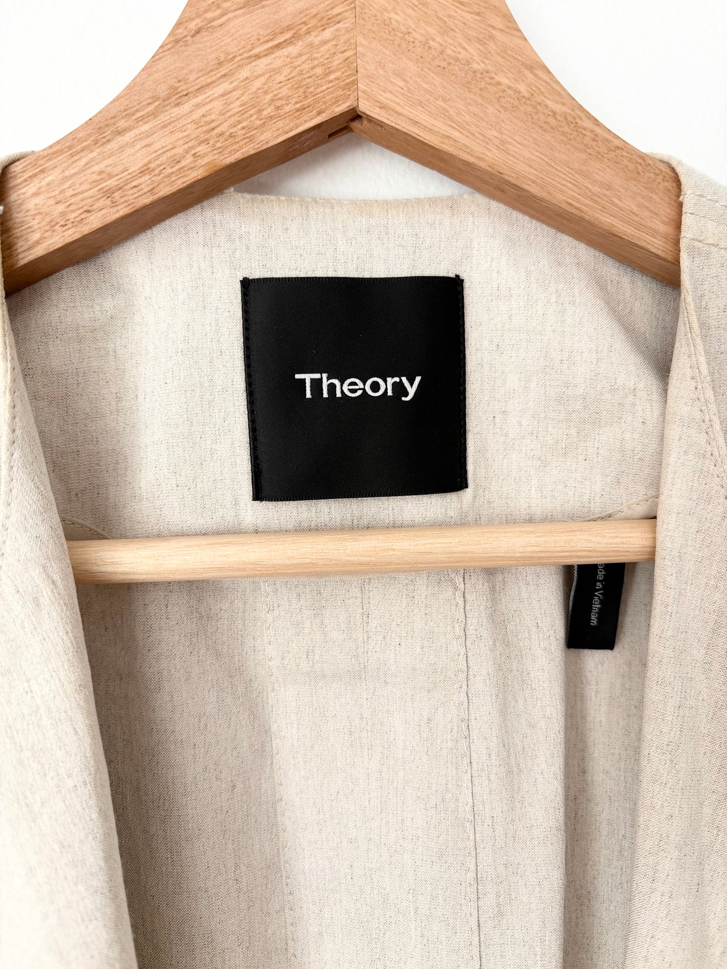 Theory Skea crunch linen sleeveless vest & shorts set S/M