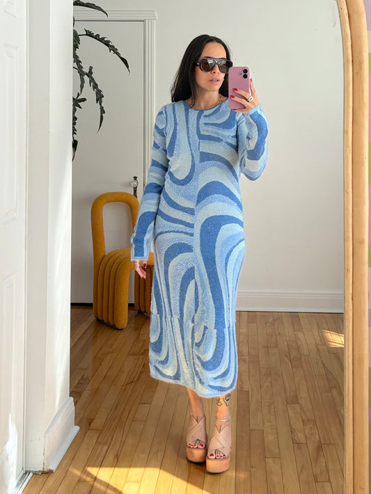 House of sunny blue moon sweater dress Medium