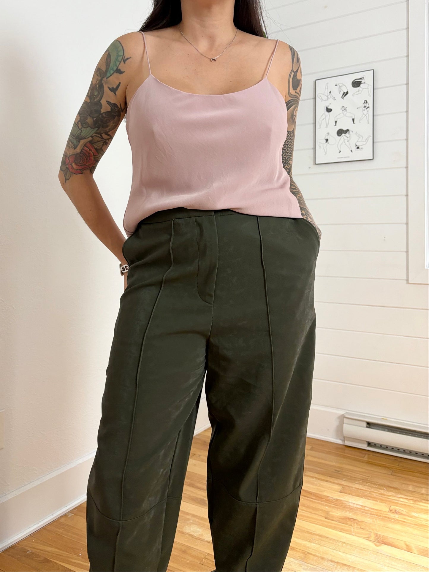 Theory Teah dusty pink silk tank top Large