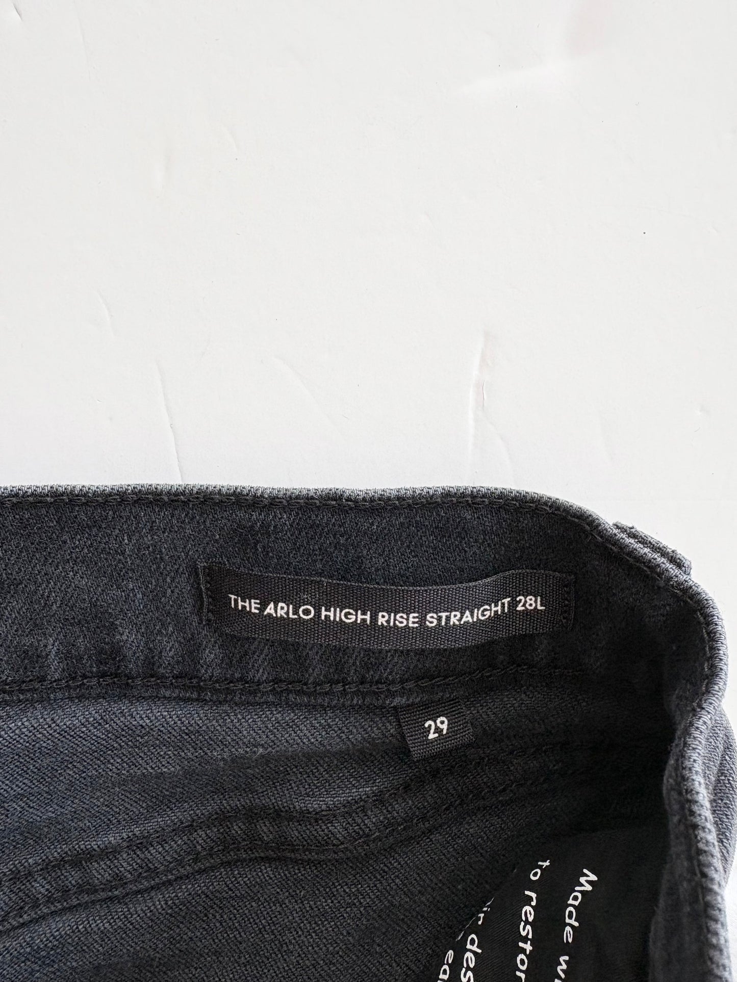 Denim forum black Arlo high rise straight jeans W28/29
