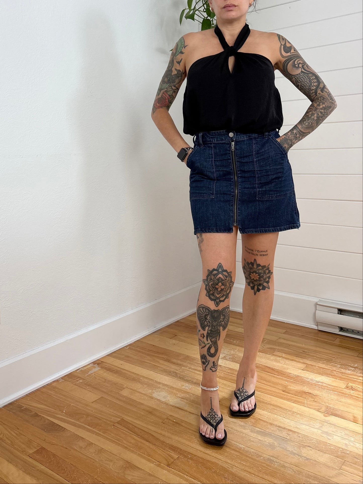 Jupe portefeuille courte Madewell en jean W27/28