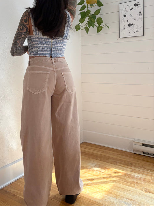 Agolde low slung baggy pink jeans W29