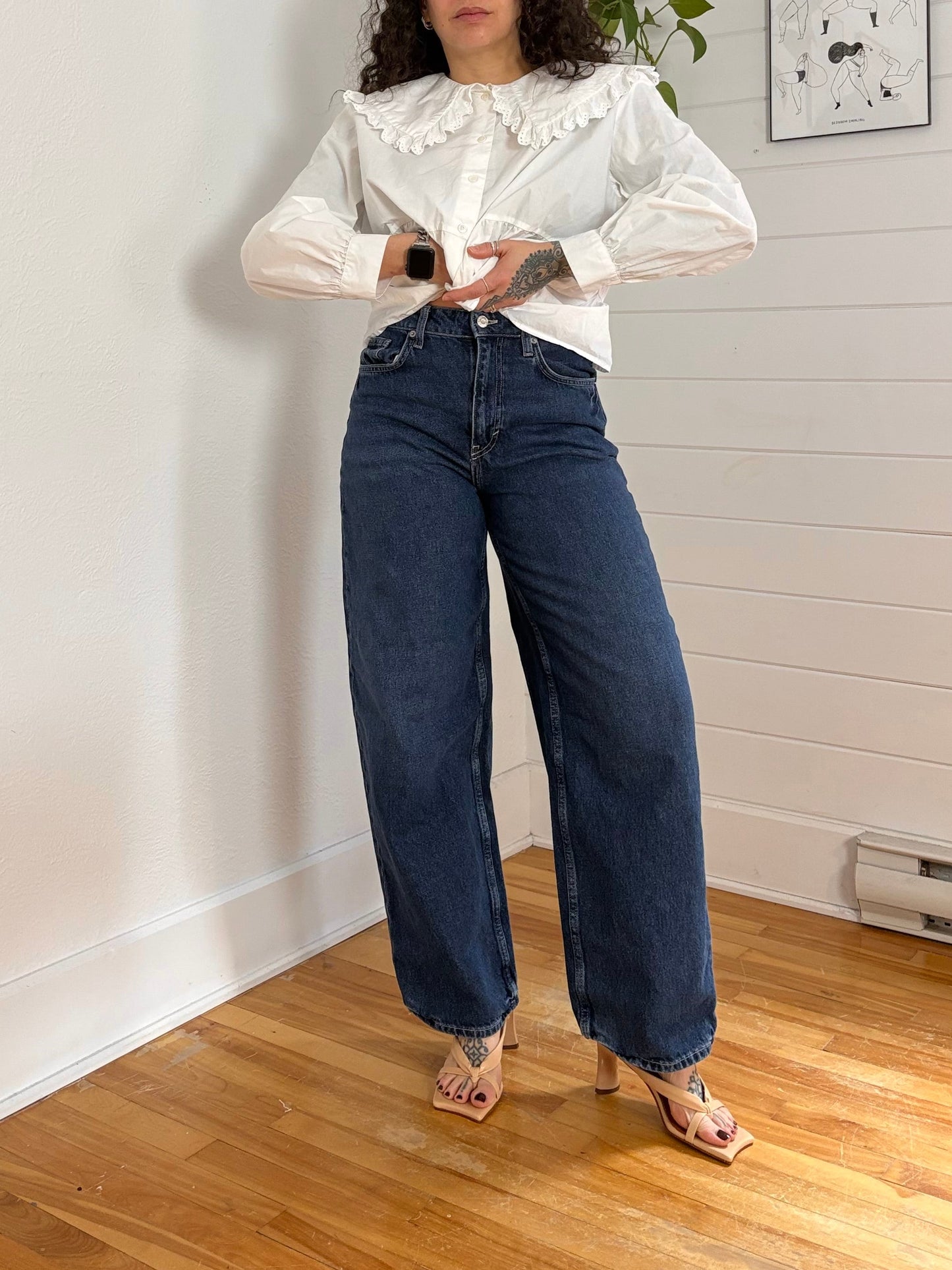 H&M baggy wide leg jeans W27/28